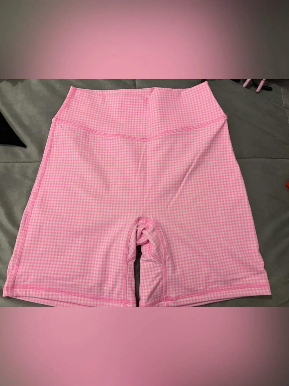 Buff bunny pink gingham legacy shorts